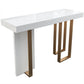Mesa de bar rectangular Glam, mesa con pedestal doble de mármol para interiores