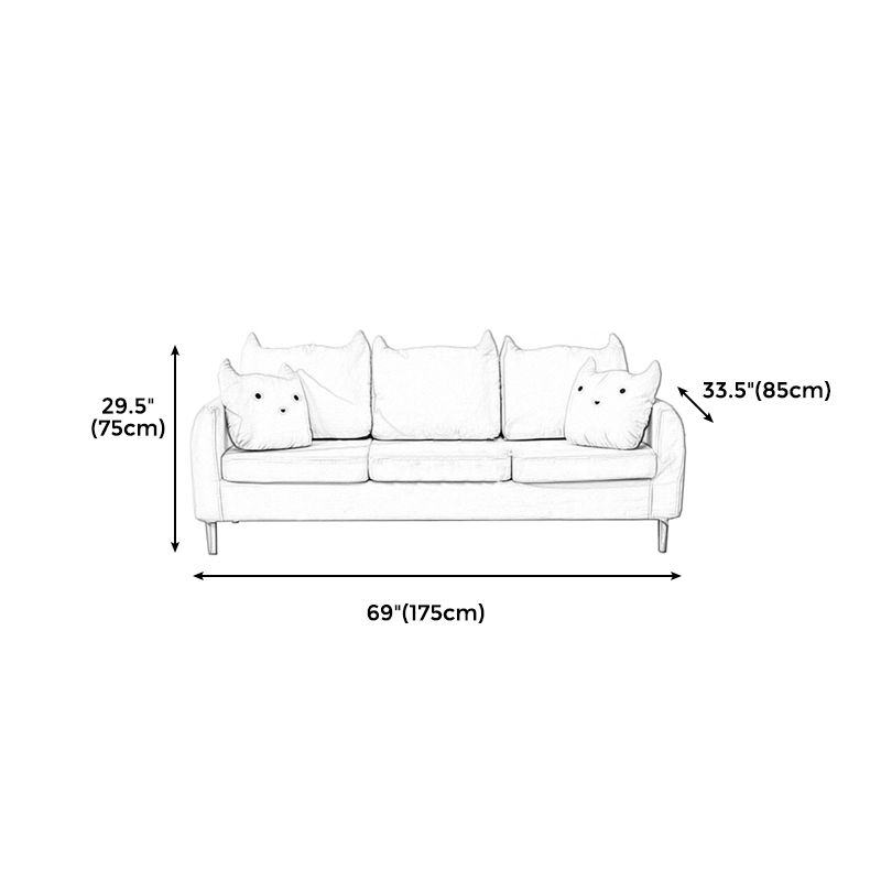 Loose Back Square Arm Standard Sofa 25.5"W Cotton Blend Sofa for Living Room Clearhalo 'furn' 'furn_sofas' 'Furniture' 'furniture_sofas' 'Living Room Furniture' 'Sofa' 'sofas' 1200x1200_3d5c6638-1c8c-4aa4-a041-58d3faa07fab