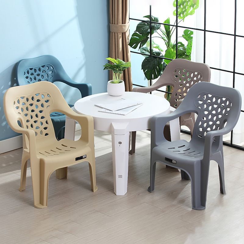 Contemporary Plastic Dining Room Chairs Dining Arm Stackable Chair for Home Use Clearhalo ' kitchen&dining_furn' 'Dining Chairs' 'Dining Tables & Seating' 'dining_chair' 'furn' 'furn_dining_chair' 'Furniture' 'furniture_dining_chair' 'Kitchen & Dining Furniture' 'kitchen' 1200x1200_3d5cf791-7c87-46d2-9005-ebf892f180e5