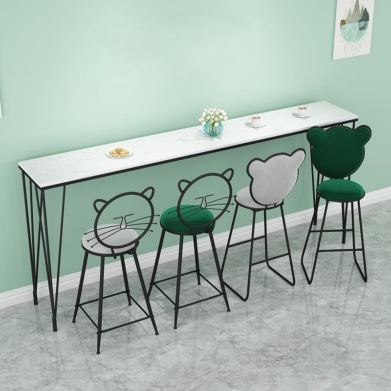 Mesa de comedor con tapa de piedra, mesa de comedor industrial con 4 patas negras
