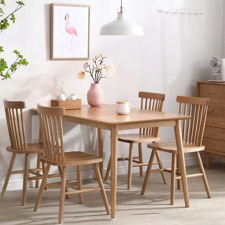 Rectangle Dining Table Modern Dinner Room Solid Wood Table with 4 Legs Base Clearhalo ' dining_table' 'Dining Tables & Seating' 'Dining Tables' 'furn' 'furn_dining_table' 'Furniture' 'furniture_dining_table' 'Kitchen & Dining Furniture' 'kitchen&dining_furn' 'kitchen' 'kitchen_dining_table' 1200x1200_3d5e5f92-d0f4-4881-bb4d-83ebdd706a2b