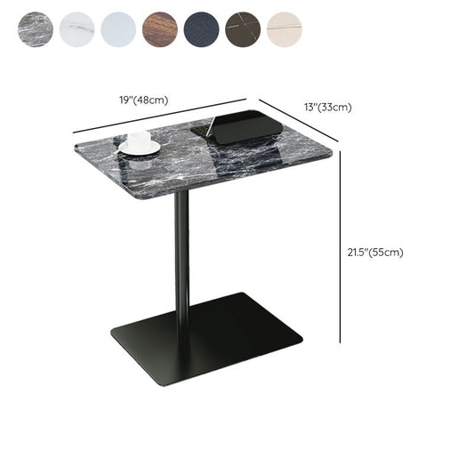 Modern Wood End Slide Table Rectangular Minimalist Sofa Corner Table