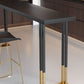 Black Wood Top Bar-height Table with Gold Legs and Metal Base Bar Table