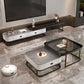 Mesa de centro de 17,72" de alto estilo Glam, mesa de cóctel con estructura metálica y 2 mesas de centro nido