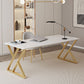 Glam -Schreibtisch Antique Finish Rechteck Computertisch mit Metallbeinen