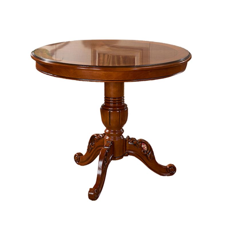 Solid Wood Victorian Round Dining Table Rubberwood Top Table for Home Clearhalo ' dining_table' 'Dining Tables & Seating' 'Dining Tables' 'Furniture' 'furniture_dining_table' 'Kitchen & Dining Furniture' 'kitchen&dining_furn' 'kitchen' 'kitchen_dining_table' 1200x1200_3d6286c7-0af1-42c1-84bb-c680fd55584a