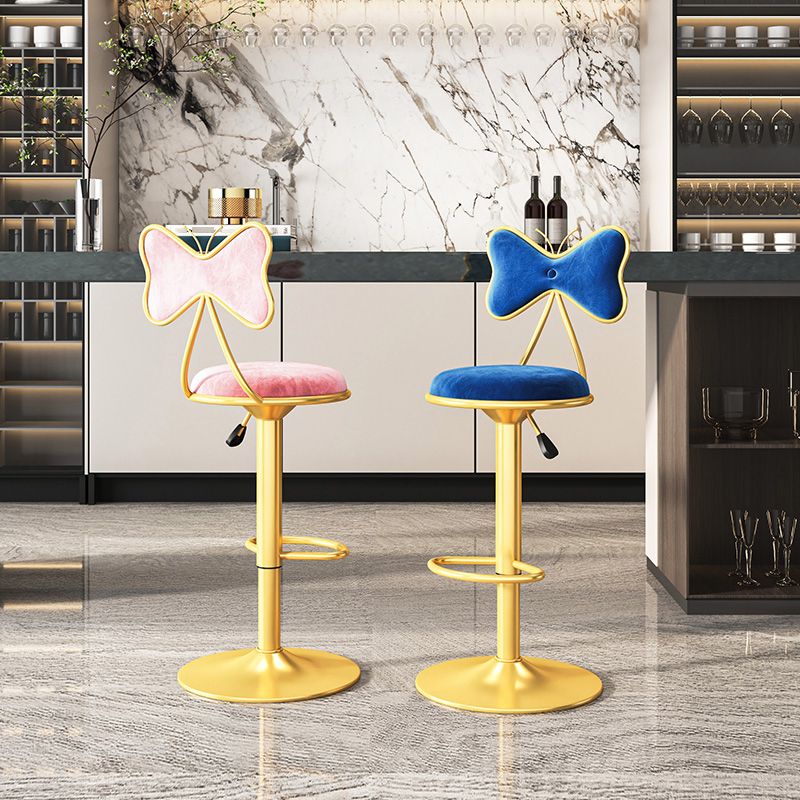 Scandinavian Design Upholstered Bar Stools with Fabric Round Stools with Footrest Clearhalo 'Bar Furniture' 'Bar Stools' 'bar_stools' 'furn' 'furn_bar_stools' 'Furniture' 'furniture_bar_stools' 'Kitchen & Dining Furniture' 1200x1200_3d6423ca-464b-4c30-987b-0ed4a6484247