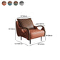 Nordic Style Bonded Leather Square Arms Pillow Back Lounge Accent Chair
