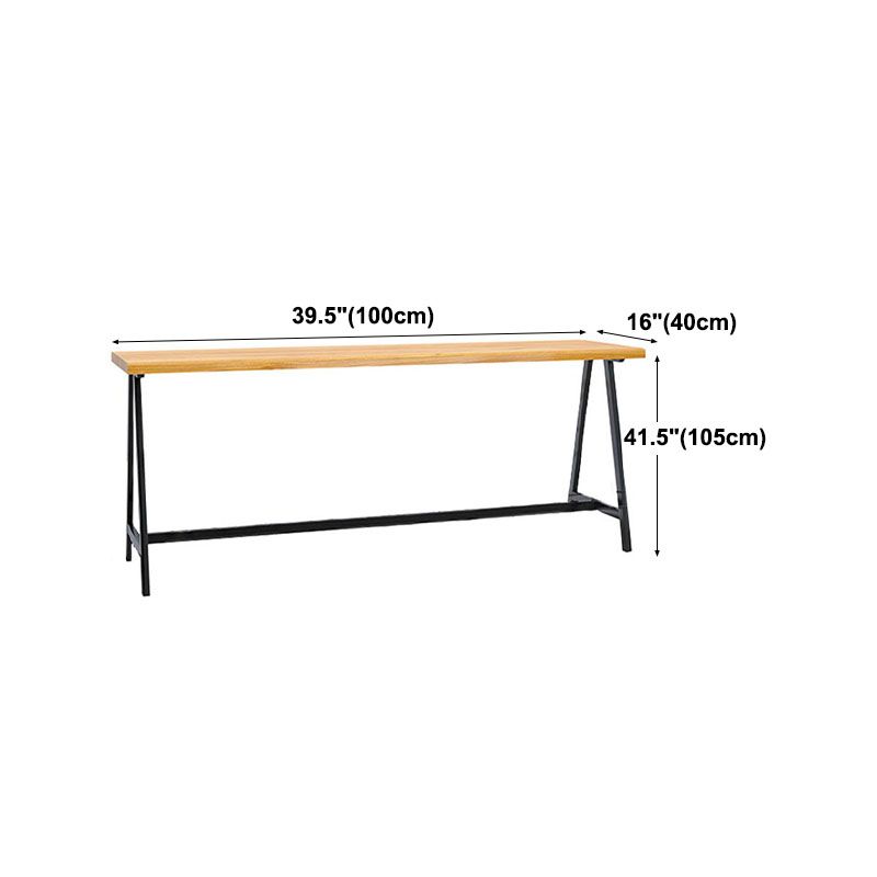 Dining Room Rectangle Wood Top Counter Table Metal Black Legs Industrial Bar Table Clearhalo 'Bar Furniture' 'Bar Tables' 'bar_tables' 'furn' 'furn_bar_tables' 'Furniture' 'furniture_bar_tables' 'Kitchen & Dining Furniture' 1200x1200_3d677d7b-f09a-4f8f-a193-66f58482431c