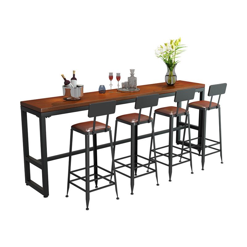 Industrial Style Bistro Bar Table Rectangle Solid Wood Bar Table for Dining Room Clearhalo 'Bar Furniture' 'Bar Tables' 'bar_tables' 'furn' 'furn_bar_tables' 'Furniture' 'Kitchen & Dining Furniture' 1200x1200_3d6830b5-7eb5-47bb-9fbb-c39dae94fd37