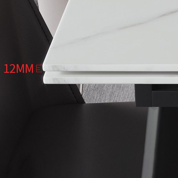 Modern Kitchen Foldable Dining Room Set with Sintered Stone Top and Black Base Dining Furniture Set Clearhalo 'Dining Room Sets' 'Dining Tables & Seating' 'dining_room_set' 'furn' 'furn_dining_room_set' 'Furniture' 'furniture_dining_room_set' 'Kitchen & Dining Furniture' 'kitchen&dining_furn' 'kitchen' 1200x1200_3d686489-2067-4cb0-a509-f56c261ca00e