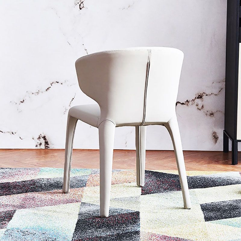 Contemporary Leather Dining Chairs Wingback Armless Chairs for Home Clearhalo ' kitchen&dining_furn' 'Dining Chairs' 'Dining Tables & Seating' 'dining_chair' 'furn' 'furn_dining_chair' 'Furniture' 'furniture_dining_chair' 'Kitchen & Dining Furniture' 'kitchen' 1200x1200_3d68fba4-4832-405e-afc9-448592df80ca