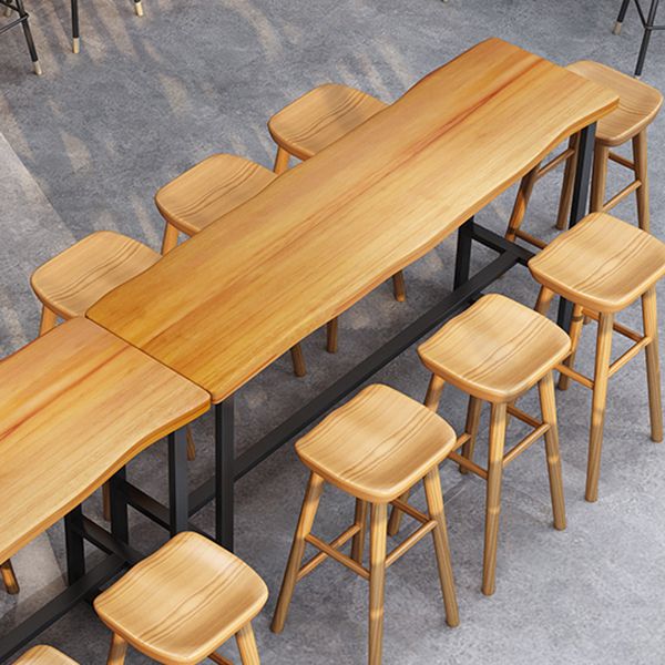 Rectangle Wood Bar Dining Table Contemporary Bar Table with Trestle Base Clearhalo 'Bar Furniture' 'Bar Tables' 'bar_tables' 'furn' 'furn_bar_tables' 'Furniture' 'furniture_bar_tables' 'Kitchen & Dining Furniture' 1200x1200_3d6b1aa4-b0e2-4c3e-b301-144d1a4d4bcd