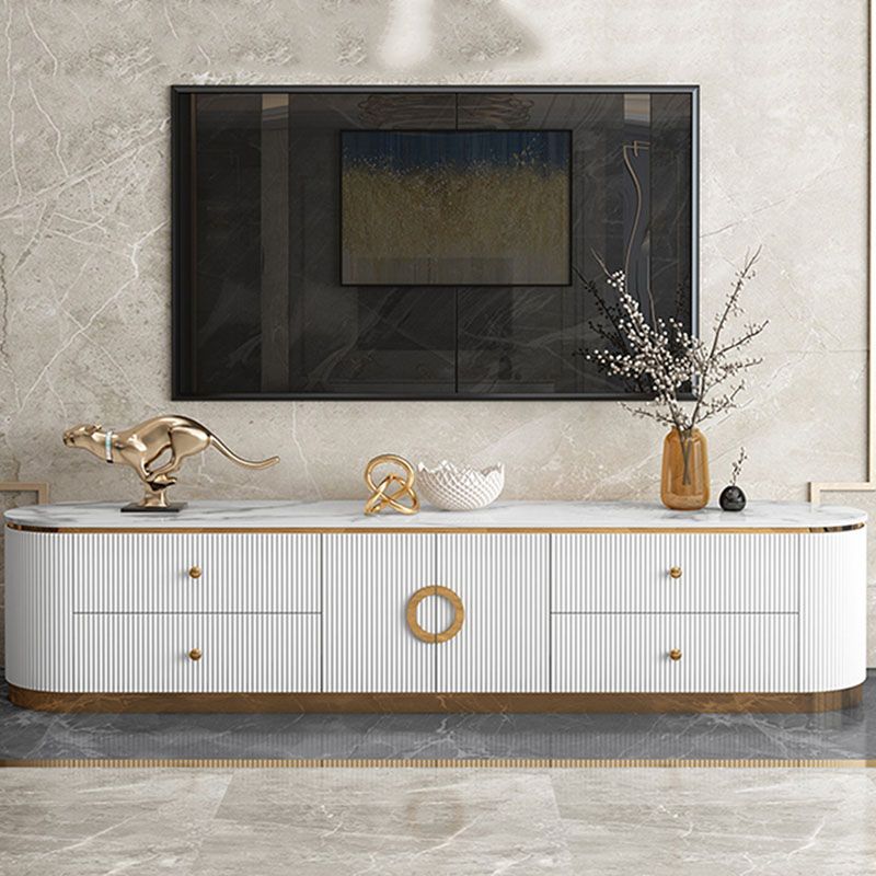 White Glam TV Stand Metal TV Console with 4 Drawers Included Clearhalo 'furn' 'furn_tv_stands_entertainment_centers' 'Furniture' 'Living Room Furniture' 'TV Stands & Entertainment Centers' 'TV Stands & Media Storage Furniture' 'tv_stands_entertainment_centers' 1200x1200_3d6e1355-d6df-4001-aa21-dadd96a62560