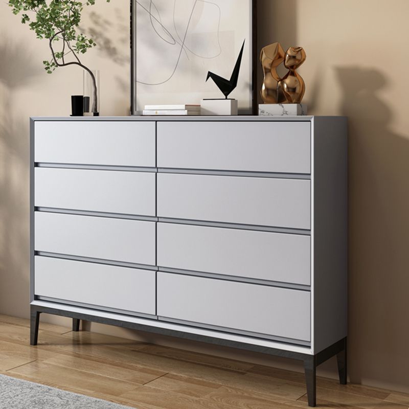 Tableau de buffet en bois et en pierre d'ingénierie moderne avec tiroirs