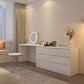 Modern Bright White With Drawer Bedroom Lighted Mirror Solid Wood Dressing Table