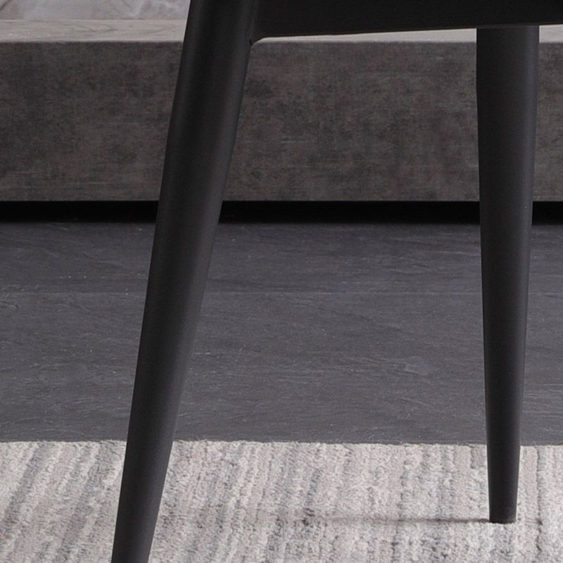 Industrial Style Arm Chair Metal Solid Back Dining Room Chair for Dining Room