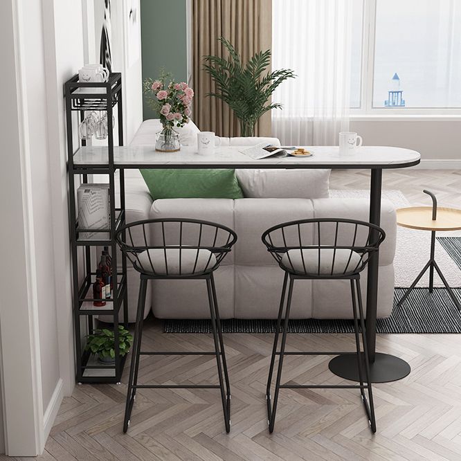 Juego de mesa de bar de mármol sintético estilo Glam, mesa de mostrador de 1/2/3 piezas para interior