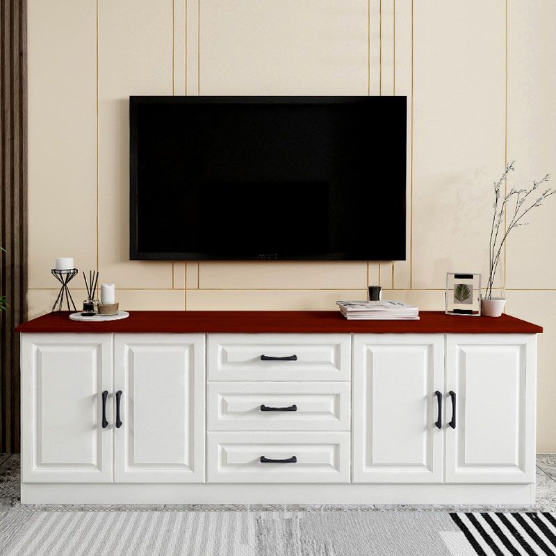 Scandinavisch witte tv-console woonkamer tv-meubel met lades en kasten