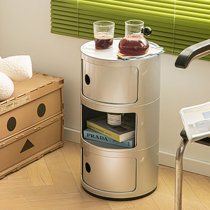 Mesa de noche de plástico derecha del gabinete de cama moderno para el dormitorio