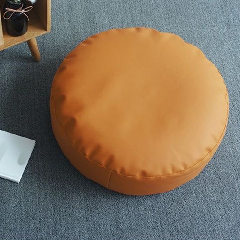 Modern Pouf Ottoman PU Leather Upholstered Solid Color Tear Resistant Round Ottoman Clearhalo 'furn' 'furn_ottomans_poufs' 'Furniture' 'Living Room Furniture' 'Ottomans & Poufs' 'ottomans_poufs' 1200x1200_3d75fdf2-2ad3-4ba7-9f66-d66cfd479500