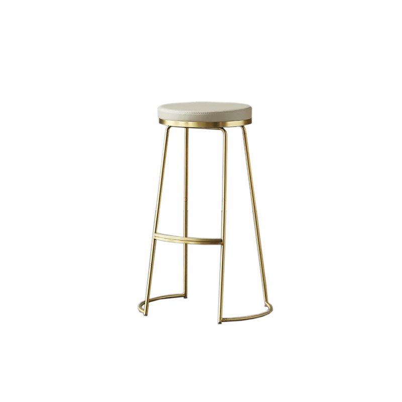 Modern Backless Counter Stool Upholstered Bar Stool with Metal Base Clearhalo 'Bar Furniture' 'Bar Stools' 'bar_stools' 'furn' 'furn_bar_stools' 'Furniture' 'Kitchen & Dining Furniture' 1200x1200_3d762c6f-78bd-4b89-961c-c02e337dc67b