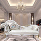 Chaise longue rembourrée Glam, chaise longue à accoudoirs roulés
