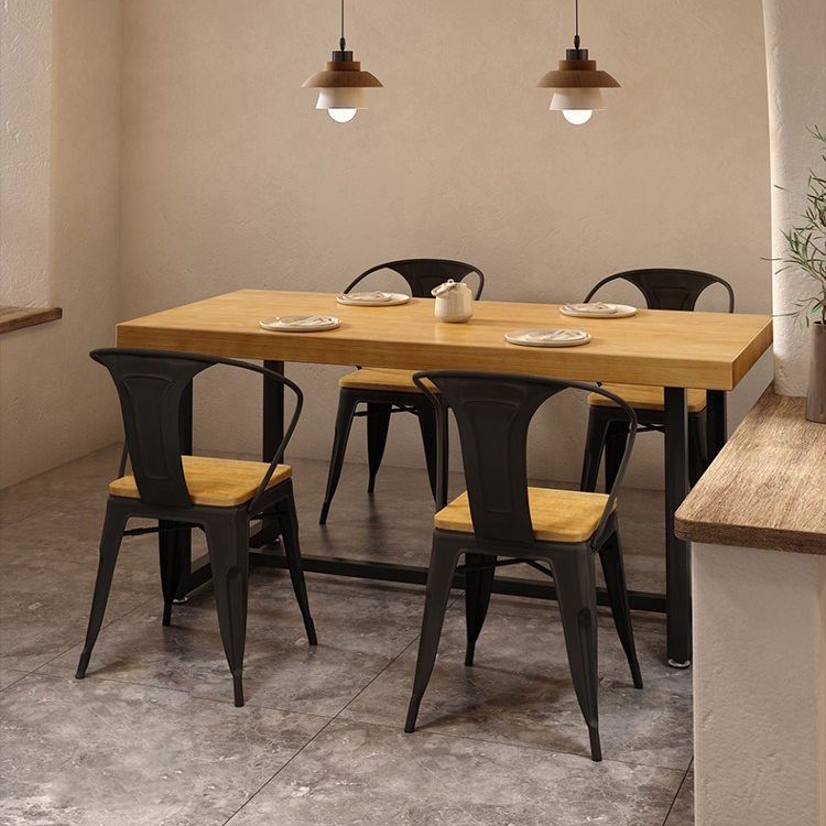 Dining Room Solid Wood Dining Table Rectangle Industrial Dinner Table Clearhalo 'Dining Tables & Seating' 'Dining Tables' 'dining_table' 'furn' 'furn_dining_table' 'Furniture' 'Kitchen & Dining Furniture' 1200x1200_3d77e8a3-3f64-49a0-809a-e3f736d2812f
