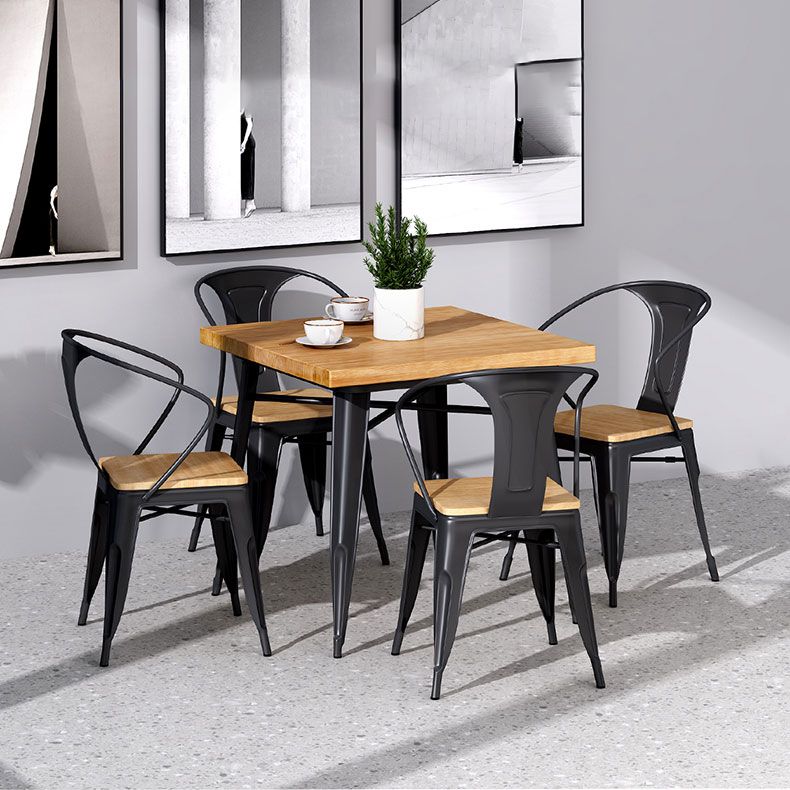 Industrial Style Solid Wood Dining Table Brown Table with Black Frame for Dinning Room Clearhalo ' dining_table' 'Dining Tables & Seating' 'Dining Tables' 'furn' 'furn_dining_table' 'Furniture' 'furniture_dining_table' 'Kitchen & Dining Furniture' 'kitchen&dining_furn' 'kitchen' 'kitchen_dining_table' 1200x1200_3d7ab372-0605-4968-afea-340f652d0ffd