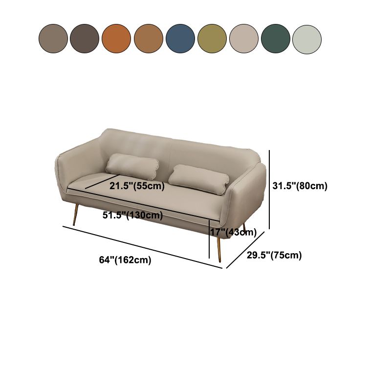 Faux Leather Sofa 29.52" D x 31.49" H Flared Arm Sofa for Living Room Clearhalo 'furn' 'furn_sofas' 'Furniture' 'Living Room Furniture' 'Sofa' 'sofas' 1200x1200_3d7e3513-222d-4562-aff6-1c080342c2b6