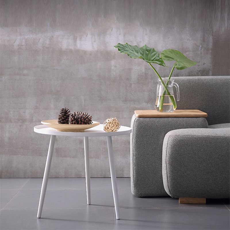 Metal Round 3 Legs End Table Minimalist Tray Top Accent Side Table