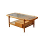 4 Legs Coffee Table with Shelf Modern Glass Top Cocktail Table Clearhalo 'Coffee & Accent Tables' 'Coffee Tables' 'coffee_tables' 'furn' 'furn_coffee_tables' 'Furniture' 'Living Room Furniture' 1200x1200_3d7f07a8-b574-4645-8de7-7593c313e871