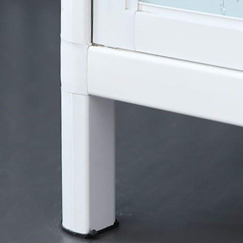 Metal Glass Doors Buffet Stand Modern Kitchen Buffet Sideboard in White Clearhalo 'buffet_sideboard' 'Buffets & Sideboards' 'furn' 'furn_buffet_sideboard' 'Furniture' 'Kitchen & Dining Furniture' 1200x1200_3d7f4d2a-2350-4f3a-9f6c-e9a19ad1bae2