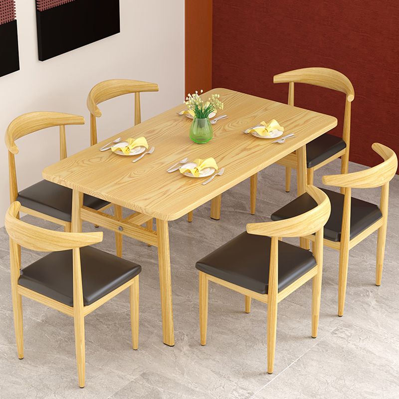 Tavolo da pranzo in legno rettangolo contemporaneo con 4 piede in acciaio