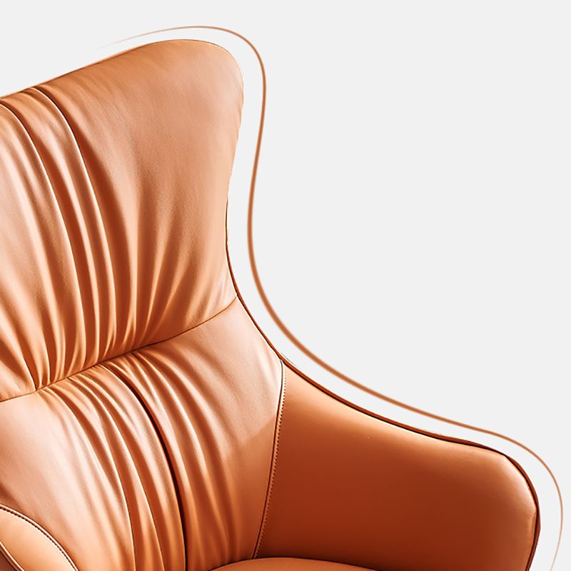 Contemporary Accent Armchair Faux Leather Barrel Accent Chair Clearhalo 'Accent Chairs' 'accent_chairs' 'Chairs & Seating' 'furn' 'furn_accent_chairs' 'Furniture' 'Living Room Furniture' 1200x1200_3d815191-d719-4505-9def-ba2b01311015