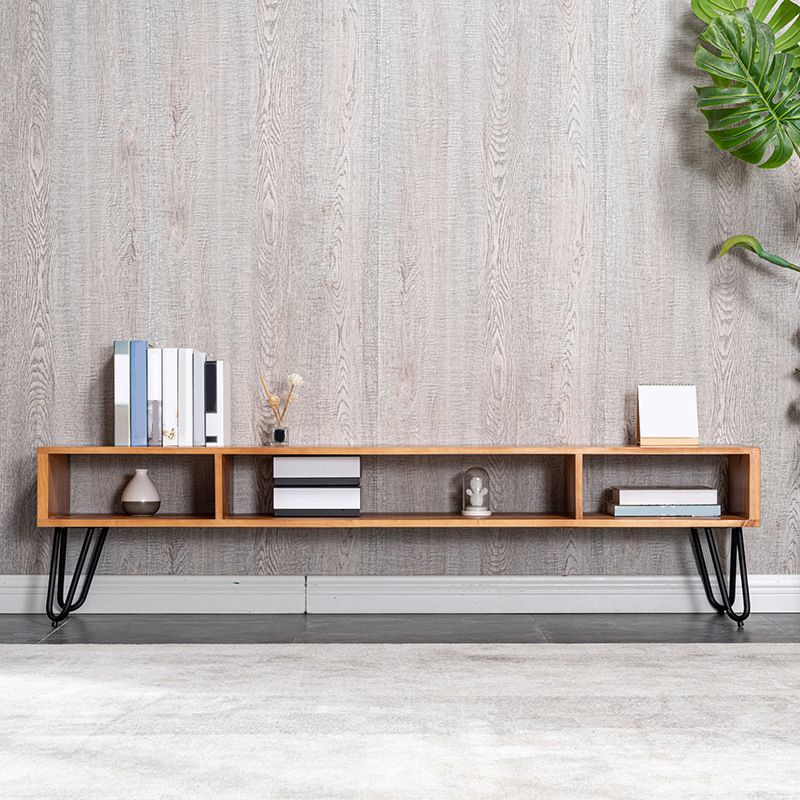 Meuble TV de rangement ouvert, Console multimédia industrielle, meuble TV pour salon