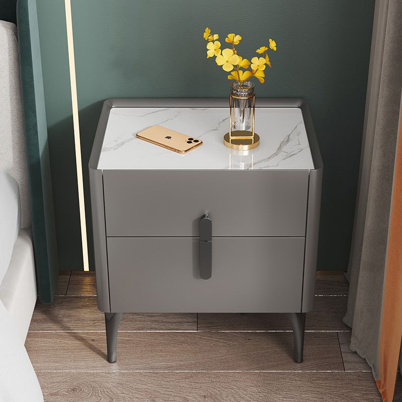 Moderna de piedra de piedra Top Night-Drawer Mesa de noche de 20 pulgadas de altura con piernas