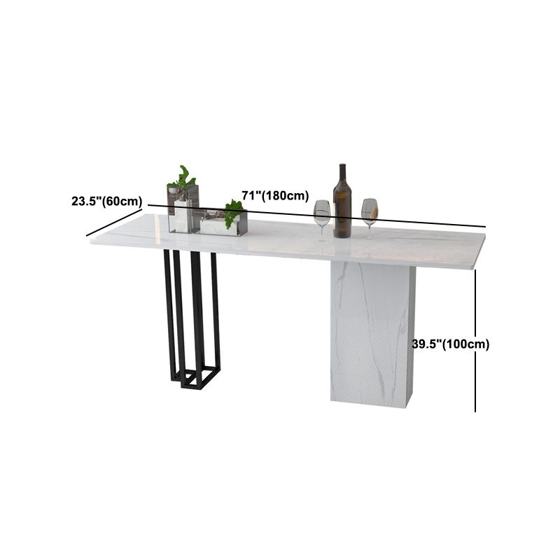 Industrial Rectangle Table and Stool Set 1/2/3 Pieces White Bar Table and Stools Clearhalo 'Bar Furniture' 'furn' 'furn_home_bar_bar_sets' 'Furniture' 'Home Bars & Bar Sets' 'home_bar_bar_sets' 'Kitchen & Dining Furniture' 1200x1200_3d893eda-181a-44f5-9e82-7090d13f718c