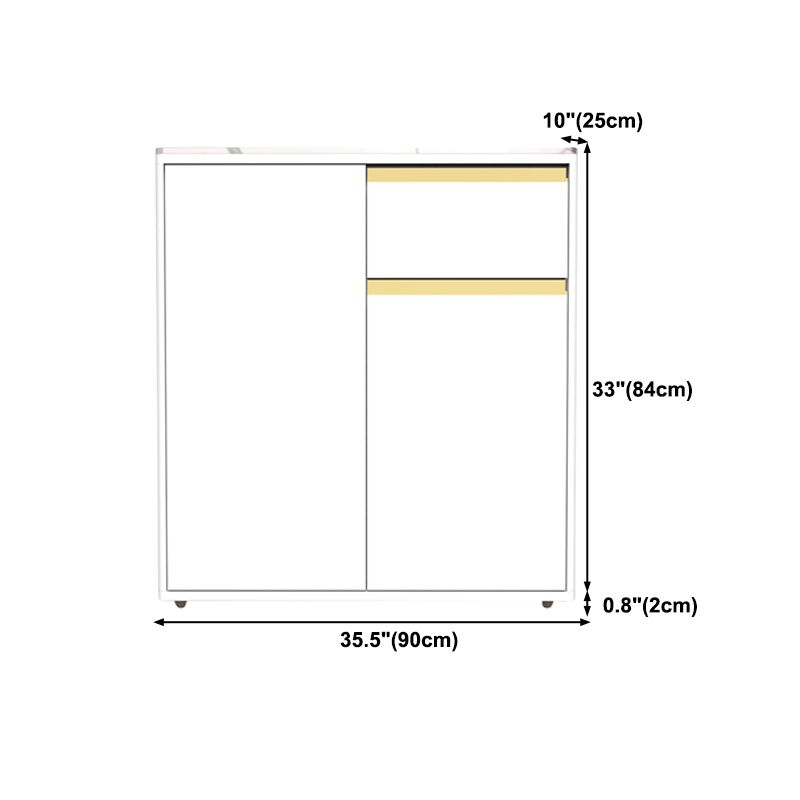White Modern Server Engineered Wood and Rubber Wood Cabinets with Drawer Clearhalo 'buffet_sideboard' 'Buffets & Sideboards' 'furn' 'furn_buffet_sideboard' 'Furniture' 'furniture_buffet_sideboard' 'Kitchen & Dining Furniture' 1200x1200_3d89ae06-8a22-43d1-b2b5-a220a8ac1671