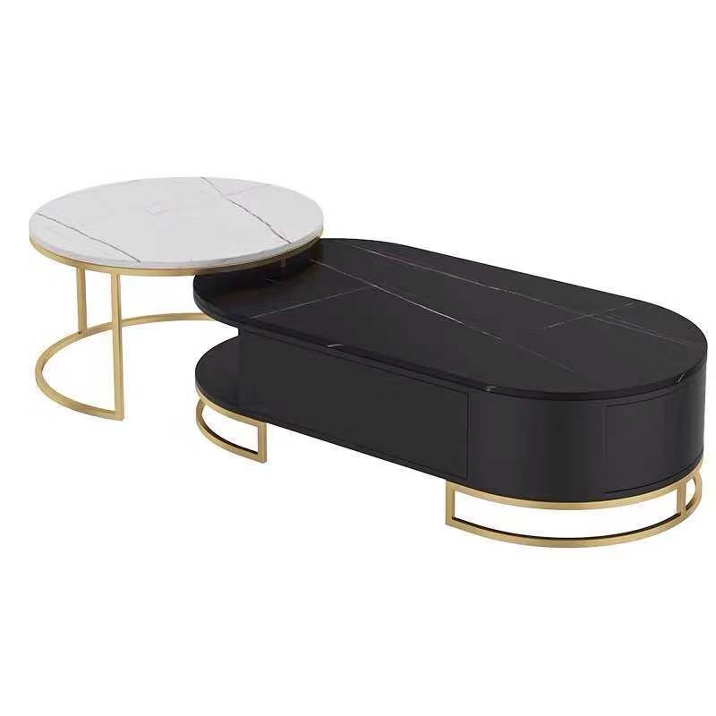 No Distressing Glam Side Table Living Room End Table with 3 Drawers