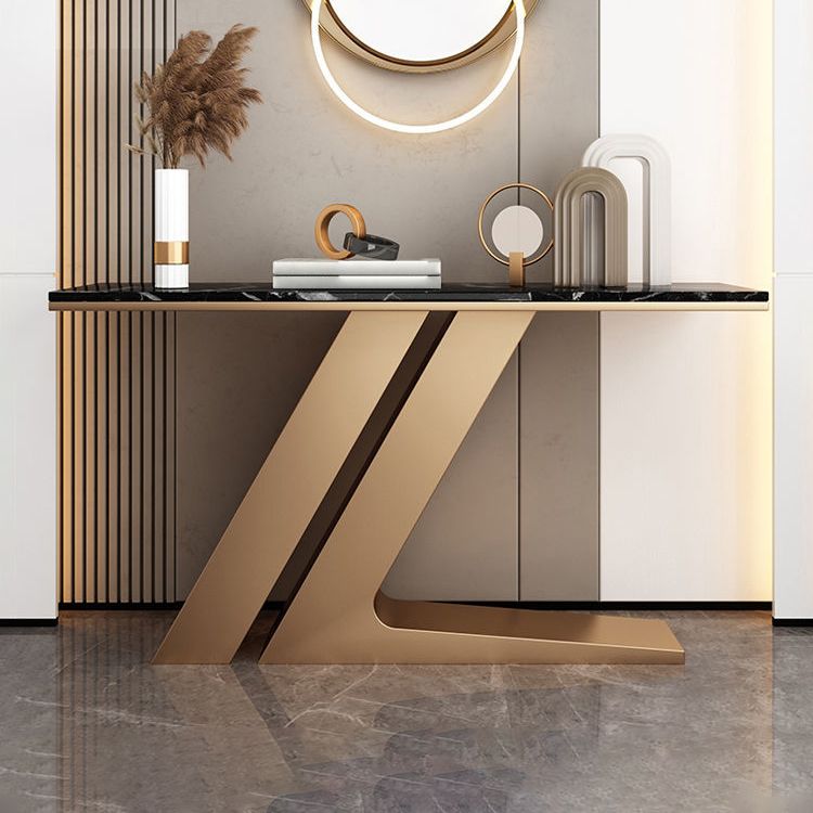 Modern 31.5" Tall Console Table Abstract Base 1-shelf Accent Table