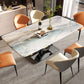 Table de dîner rectangulaire Table de salle à manger sur pied contemporaine