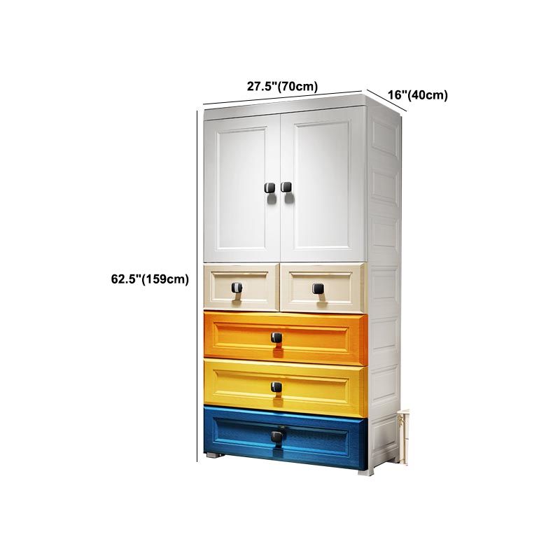 Plastic Wardrobe Armoire Contemporary Hinged Wardrobe Cabinet Clearhalo 'Armoires & Wardrobes' 'armoires_wardrobes' 'Bedroom Furniture' 'furn' 'furn_armoires_wardrobes' 'Furniture' 1200x1200_3d8b53de-c15b-4dd5-b58a-0454cf9011ff