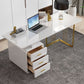 Modern Glass Office Working Table Rectangle Writing Desk with Drawers Clearhalo 'furn' 'furn_office_desk' 'Furniture' 'Office Desks' 'Office Furniture' 'office_desk' 1200x1200_3d8d7f4e-c310-4706-8e91-872506ce609b