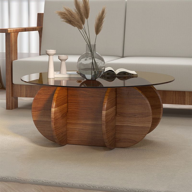 Table basse à plateau en verre Table basse ou table d'appoint ronde moderne