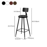 Modern Armless Backrest Counter Stool Iron Study Bar Stool with Leather Cushion and Pedal Clearhalo 'Bar Furniture' 'Bar Stools' 'bar_stools' 'furn' 'furn_bar_stools' 'furniture_bar_stools' 'Kitchen & Dining Furniture' 'kitchen&dining_furn' 'kitchen' 'kitchen_furn' Furniture' 1200x1200_3d8e3133-f6d6-4373-a748-6ddf94474095