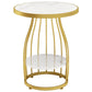 Marble Top End Table Metal Frame Sofa Side End Table with Shelf for Living Room Clearhalo 'Coffee & Accent Tables' 'End & Side Tables' 'end_side_tables' 'furn' 'furn_end_side_tables' 'Furniture' 'Living Room Furniture' 1200x1200_3d8ebe8e-1f99-44f0-82a2-3876ba342056