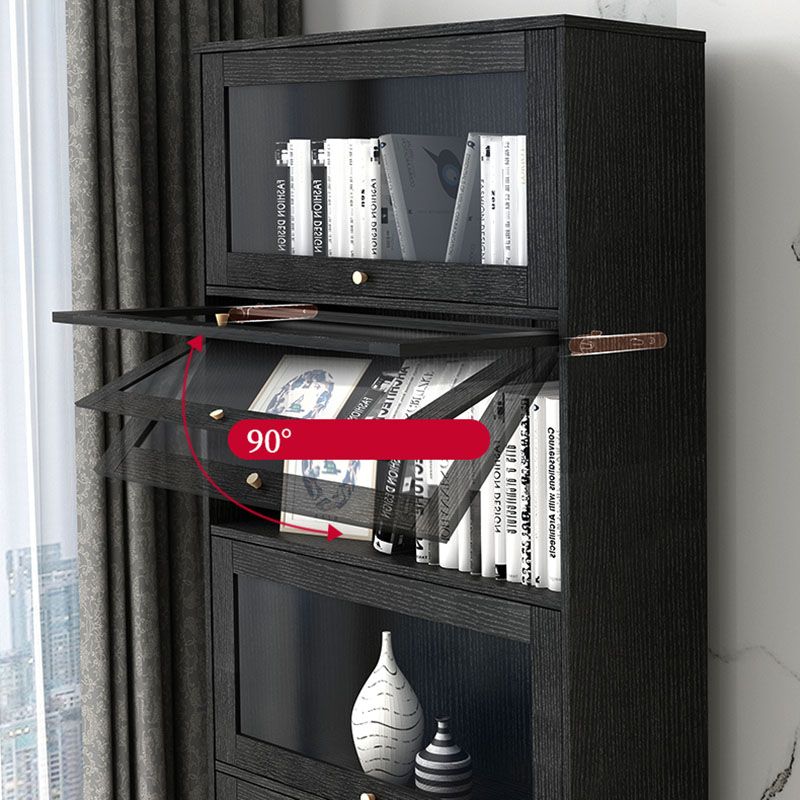 Glam Manufactured Wood Standard Bookcase Vertical Bookcase with Glass Doors Clearhalo 'Bookcases' 'furn' 'furn_bookcases' 'Furniture' 'furniture_bookcases' 'kitchen' 'kitchen_bookcases' 'Living Room Furniture' 'Office Furniture' 1200x1200_3d8f0662-be7a-4537-a522-54a4d4f02efe