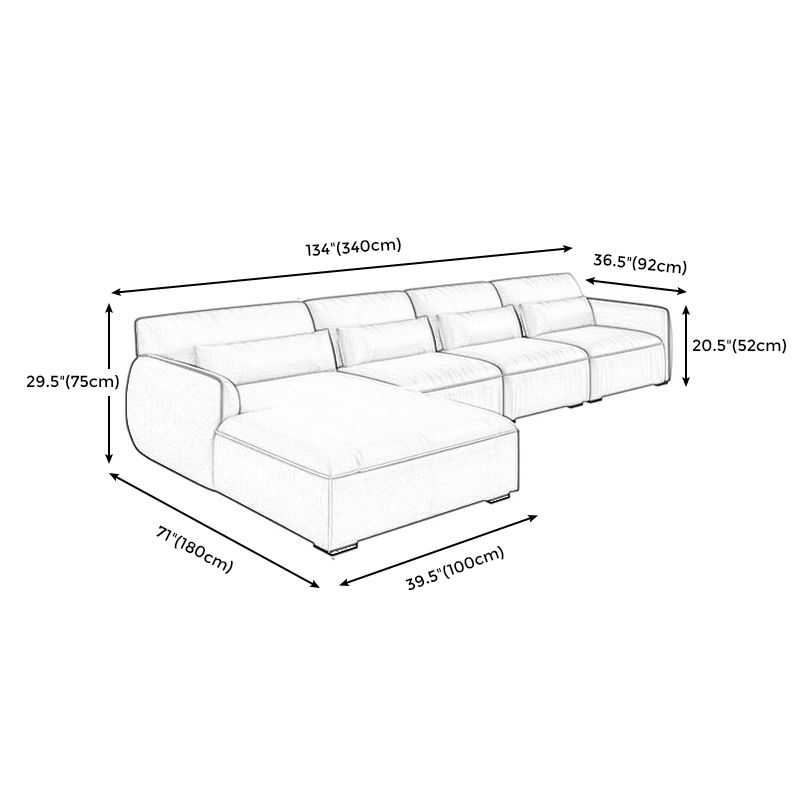Scandinavian Tan Faux Leather Straight Arm Sofa/Sectionals with Stain-Resistant Clearhalo 'furn' 'furn_sectionals' 'Furniture' 'furniture_sectionals' 'Living Room Furniture' 'Sectionals' 1200x1200_3d8f8f50-82f0-4d64-9887-4fd322449aaf