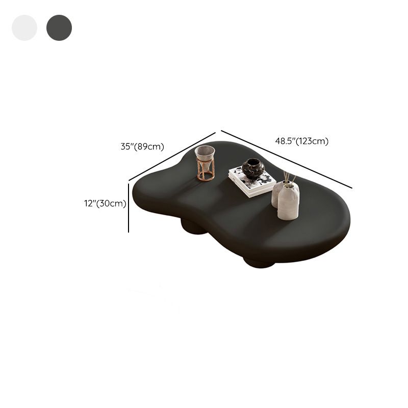 Irregular Solid Wood Coffee Table Cloud-Shaped 4 Legs Cocktail Table